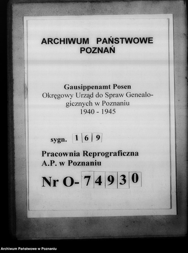Obraz 1 z jednostki "Aufhebung der Personalunion von Stadt-und Kreissippenamt Leslau [Włocławek, województwo bydgoskie]"