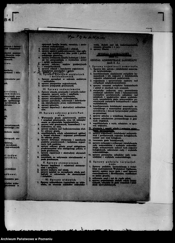 Obraz 14 z jednostki "/Zarządzenia wewnętrzne wojewody w sprawie podziału czynności w Urzędzie Wojewódzkim, statut organizacyjny itp./"