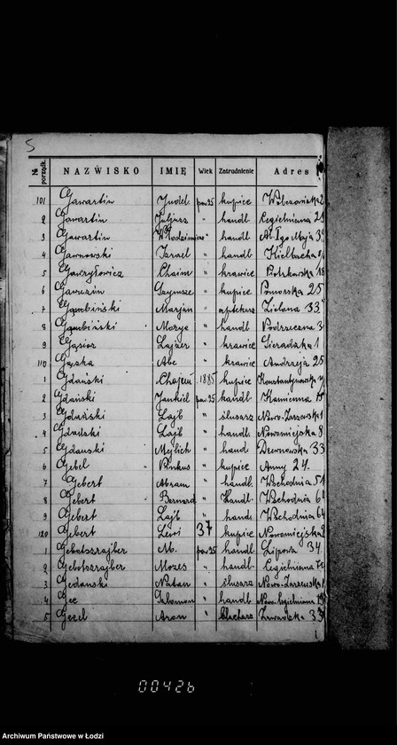 Obraz 10 z jednostki "Lista wyborców Gminy Wyznaniowej Żydowskiej w Łodzi 1924 r. lit. G"