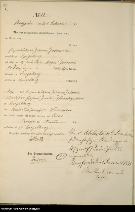 image.from.unit.number "Haupt-Sterbe-Register Nr 1 - 12"