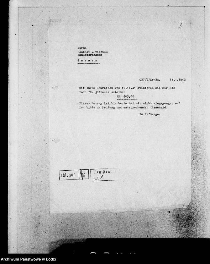 Obraz 12 z jednostki "[Korespondencja z urzędami, instytucjami i firmami] Lit.Rel-Ry."