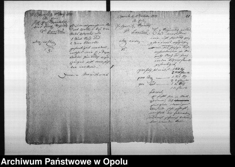 Obraz 12 z jednostki "Acta des Magistrats zu Oppeln von Einsendung der monathl[ichen] Nachweisnung der Tuch Fabrication Vol. I de anno 1812"