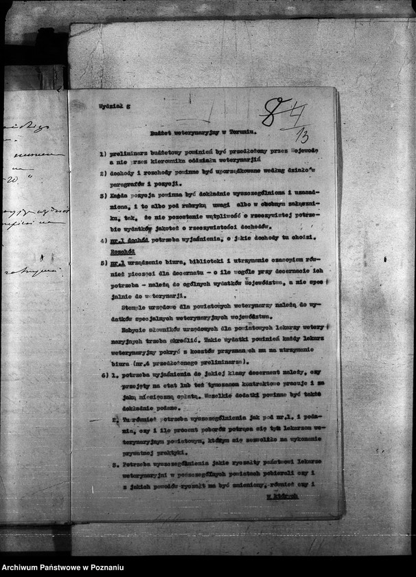 Obraz 17 z jednostki "Budżet weterynaria na rok 1921"