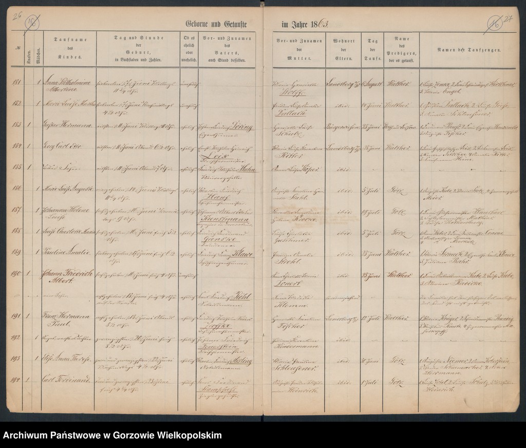 image.from.unit.number "Duplikate der Hauptkirche Landsberg an der Warthe (zawiera także księgi zgonów Konkordien Kirche mit der reformirten und Militair Gemeinde z 1863 r.)"