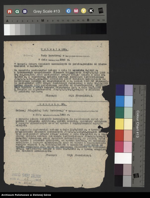 Obraz z jednostki "Organizacja Urzędu Pełnomocnika Rządu RP na Obwód 37. Sprawy wnoszone do Urzędu Pełnomocnika przez podległe instytucje oraz osoby prywatne. Zebrania organizacyjne. Zmiany nazw miejscowości i ulic Szprotawy. Kontrole"