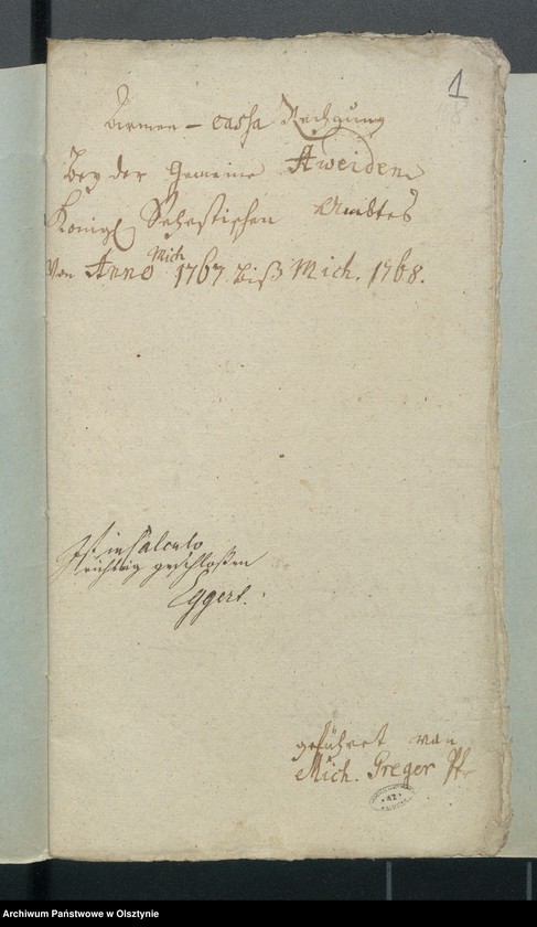 image.from.unit.number "Armen-Cassen-Rechnung bey der Gemeinde Aveyden"