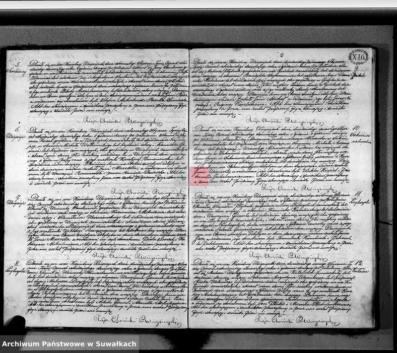 image.from.unit.number "Księga duplikat aktów urodzenia, małżeństw i zejścia parafii Wieysieie z roku 1849"