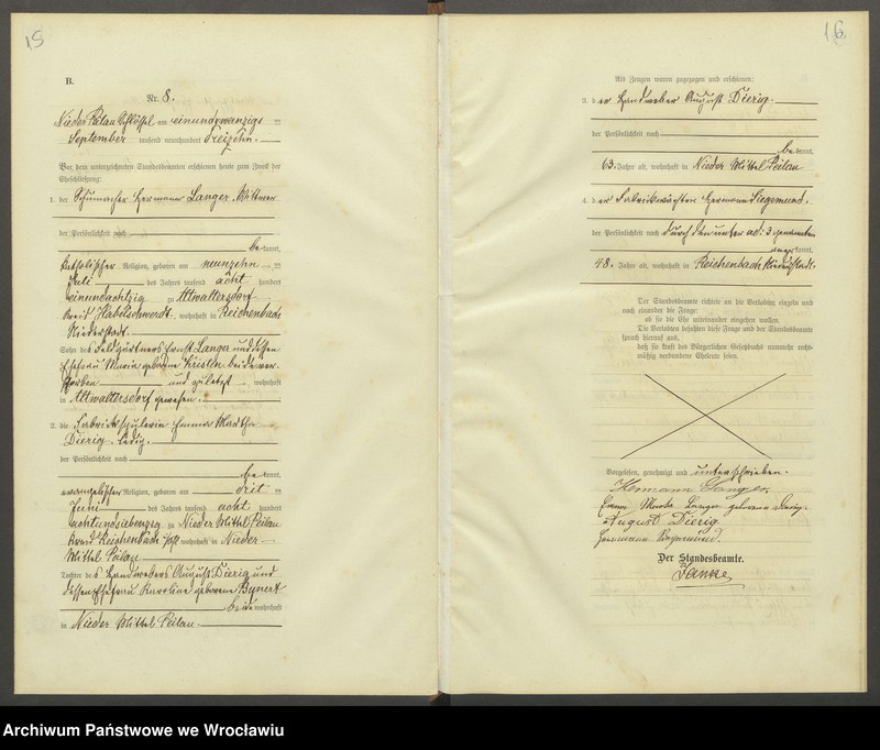 Obraz 11 z jednostki "Heiraths-Haupt-Register Nieder Peilau (Piława Dolna) 1913-1917"
