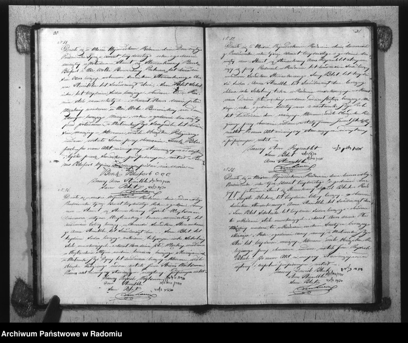image.from.unit.number "Akta Stanu Cywilnego Wyzna[nia] Mojżeszowego Parafii Radom Urodzin, Małżeństwa i Zejścia z Roku 1830"