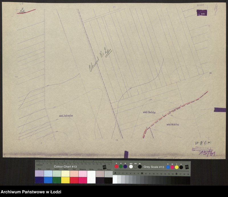 Obraz 1 z jednostki "Plan m. Łodzi 1:2000 z oznaczeniem podziału miasta na Obwody Komitetów Blokowych. Sekcja SO 67"