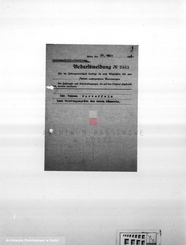 Obraz 12 z jednostki "Bedarfsmeldungen [Skierowane do GV zapotrzebowania na surowce, materiały, narzędzia, maszyny itp. potrzebne resortom pracy do produkcji; zamówienia żywności, lekarstw]"