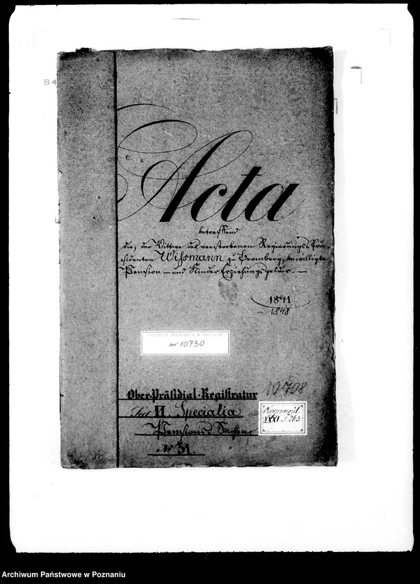 Obraz 5 z jednostki "Die der Witwe des verstorbenen Regierungspräsidenten Wissmann zu Bromberg bewilligte Pension und Kinderziehungsgelder."