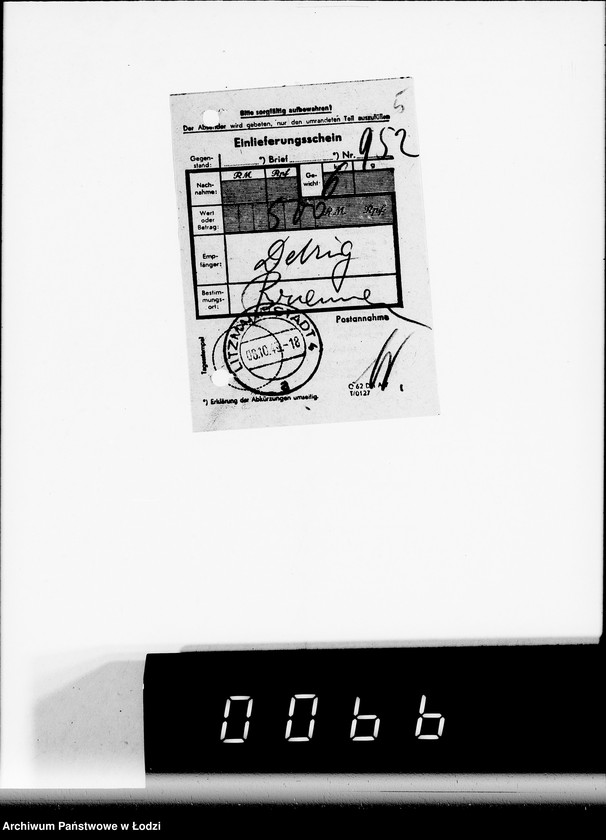 Obraz 9 z jednostki "M. Rechnungen [za dostawy towarów spoza Getta]"