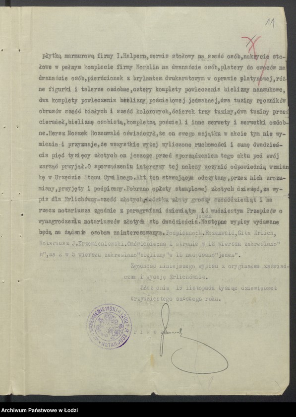 Obraz 13 z jednostki "Moszek Hersz Rozenwald, Lejb Erlich- sprzedaż odpadków włókienniczych"