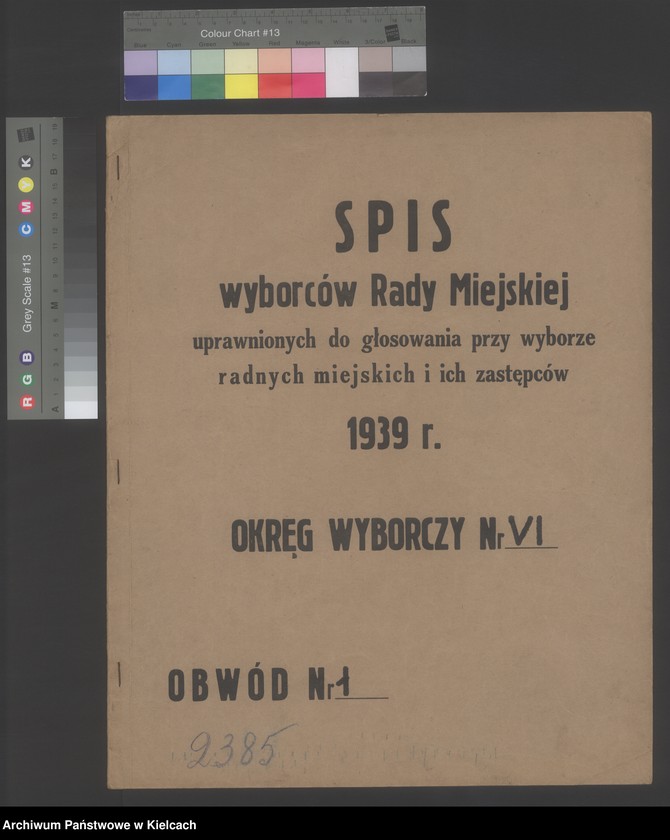 image.from.unit.number "Spis wyborców Rady Miejskiej uprawnionych do głosowania przy wyborze radnych miejskich i ich zastępców, Okręg wyborczy Nr VI. Obwód Nr 1"