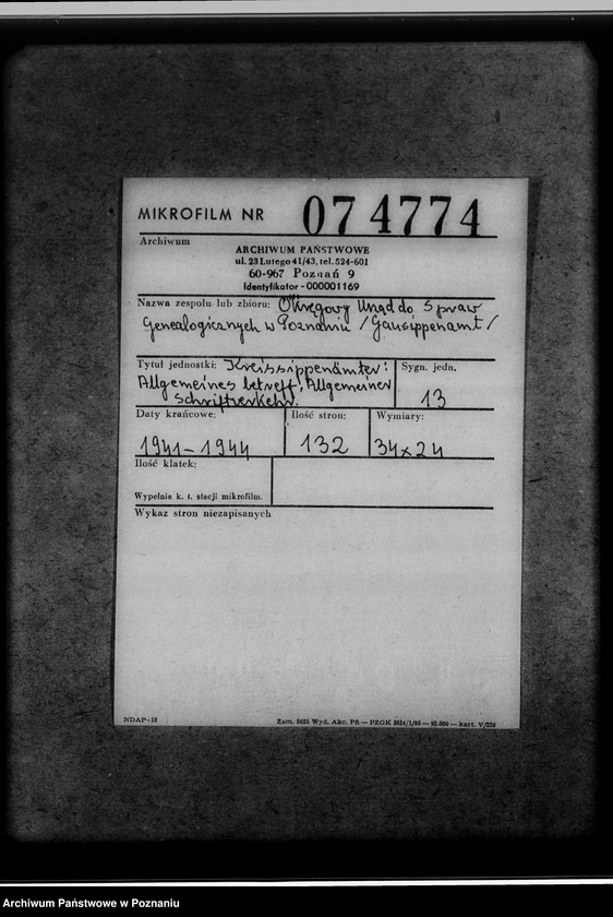 Obraz 2 z jednostki "Kreissippenämter. Allgemeines betreff: Allgemeiner Schriftverkehr"