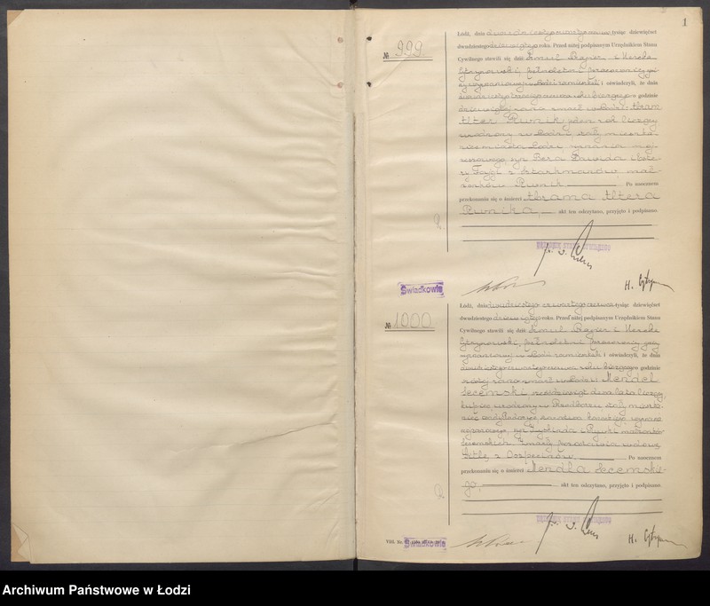 Obraz 3 z jednostki "Akta zgonów od numeru 999 do numeru 1969"