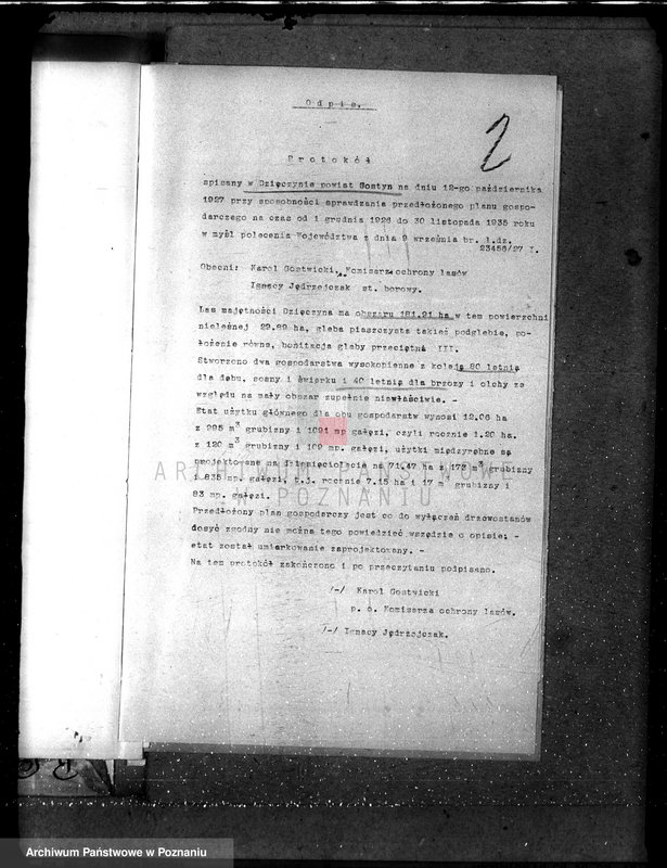 Obraz 6 z jednostki "Majętność leśna Dzięczyna w powiecie gostyńskim"