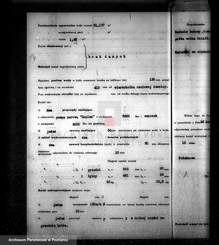 Obraz 20 z jednostki "Gorzelnia majątku Próchnowo pow. chodzieski zatwierdzenie kotła parowego"