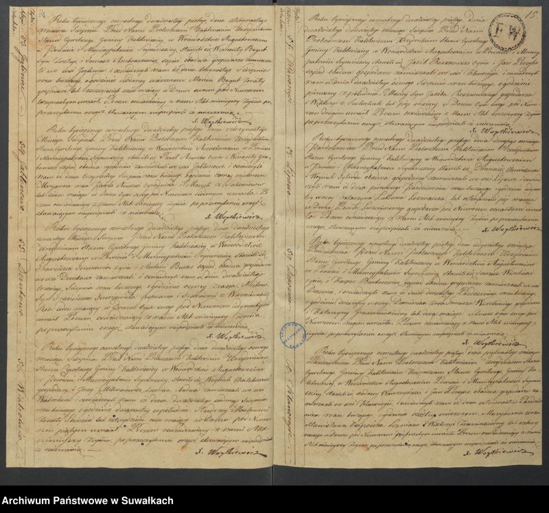 image.from.unit.number "Akta Zeyscia Urzędnika Stanu Cywilnego Gminy Kaletnickiey, od dnia 1-go Stycznia 1825 r. do dni ostatnich Grudnia tegoż Roku."