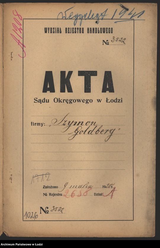 Obraz 2 z jednostki "Szymon Goldberg – sprzedaż towarów manufakturowych"