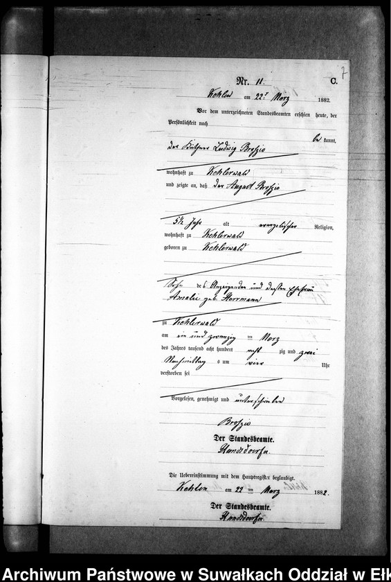 image.from.unit.number "Sterbe-Neben-Register des Preussischen Standes-Amtes Kehlen Kreis Angerburg"