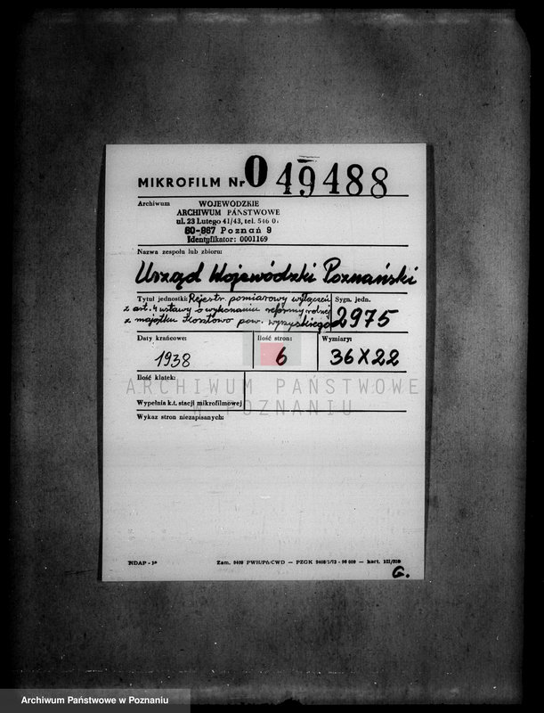 Obraz 2 z jednostki "Rejestr pomiarowy wyłączeń z art. 4 i 5 ustawy o reformie rolnej z majątku Kosztowo powiatu wyrzyskiego"