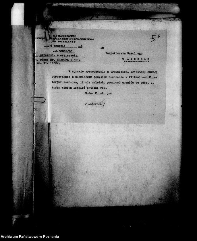 Obraz 9 z jednostki "Prywatna Szkoła Powszechna z niemieckim językiem nauczania Wilkowice, powiat Leszno"