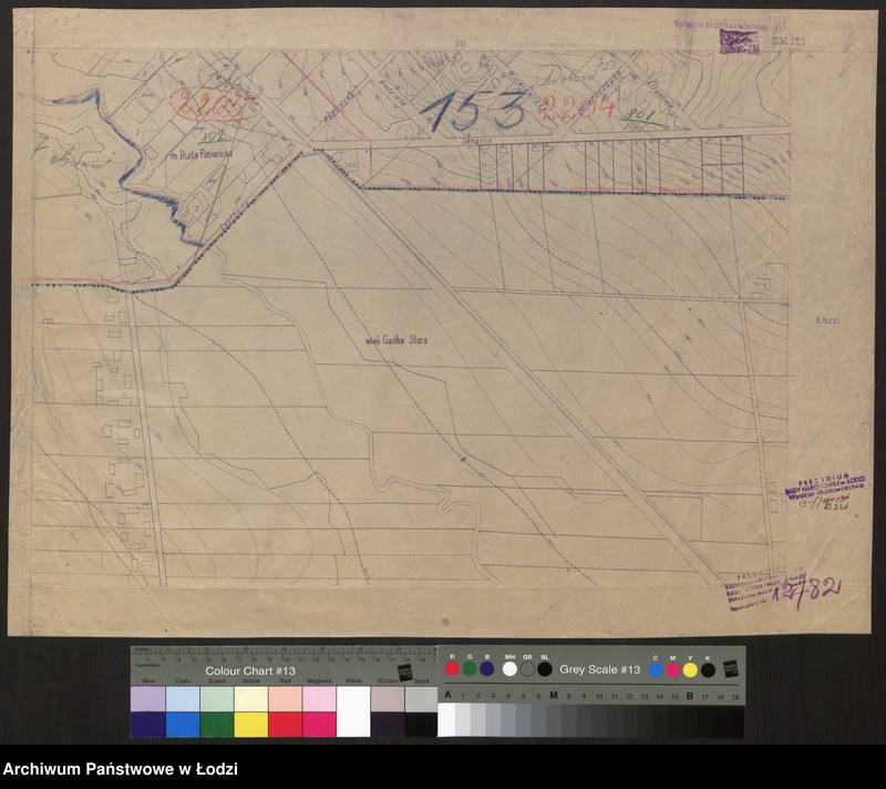 Obraz 1 z jednostki "Plan m. Łodzi 1:2000 z oznaczeniem podziału miasta na obwody i rejony spisowe. Sekcja SW121"