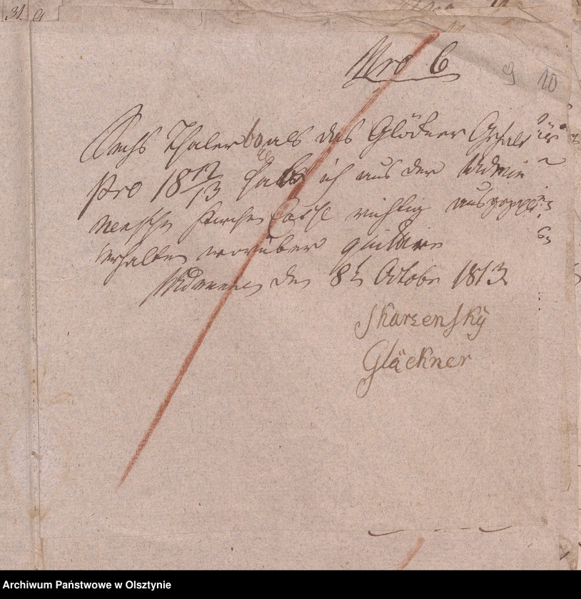 image.from.unit.number "Beläge zur 1812/1813 Jahres Kirchen Rechnung von Widminnen"