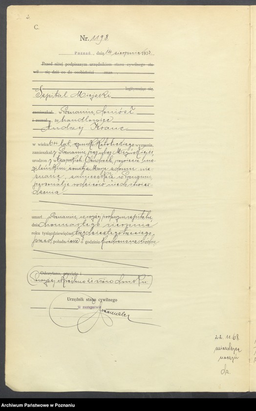 Obraz 4 z jednostki "Księga miejscowa zgonów tom III [Rejestr główny zgonów]"