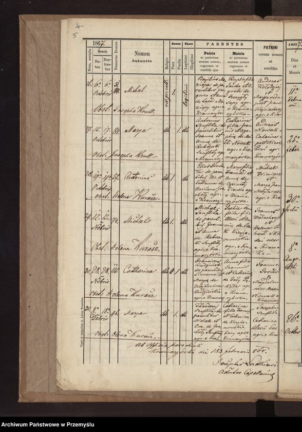 Obraz 8 z jednostki "[Kopie ksiąg metrykalnych parafii Kramarzówka (dekanat Pruchnik) za lata 1867-1878]"