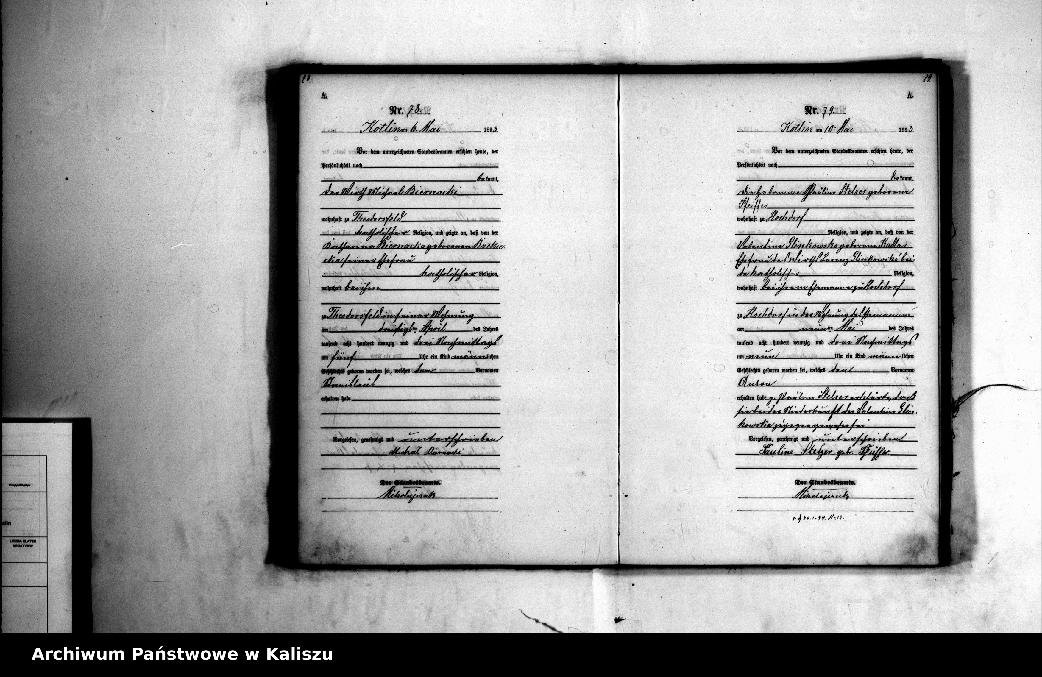 Skan z jednostki: [Księga urodzeń]