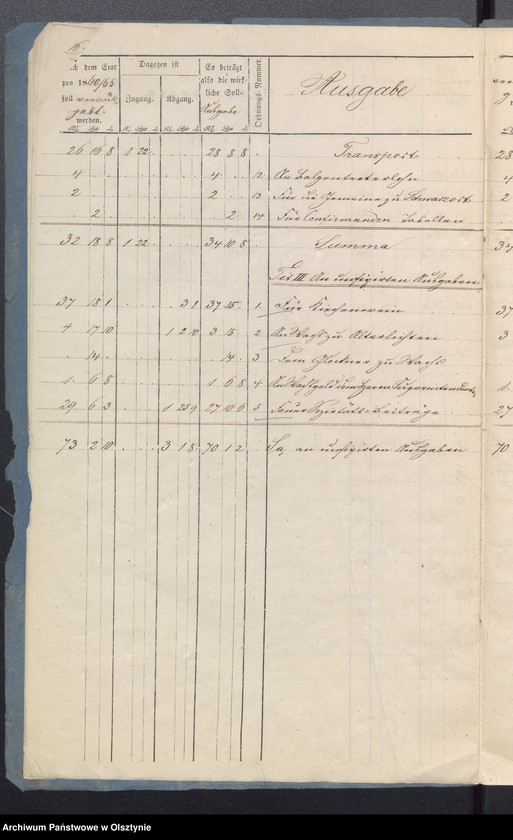 image.from.unit.number "Jahres Rechnung der Kirchen Kasse in Milken"