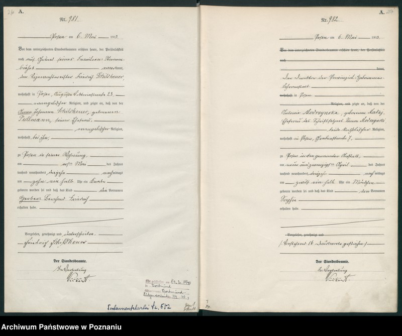 Obraz 16 z jednostki "Księga miejscowa urodzeń tom III [Rejestr główny urodzeń]"