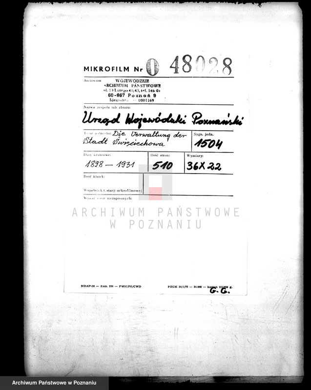 Obraz 2 z jednostki "Die Verwaltung der Stadt Święciechowa"