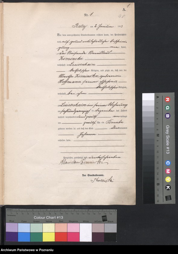 Obraz 3 z jednostki "Księga miejscowa urodzeń [Rejestr główny urodzeń]"