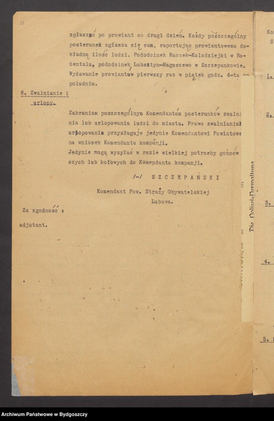 image.from.unit.number "Komenda Powiatowa Lubawa ZSO. Rozkazy komendy [obsada stanowisk, organizacja]"