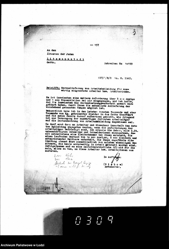 Obraz 7 z jednostki "Kleiderkammer. [Sprawa dostaw dla NSV]"