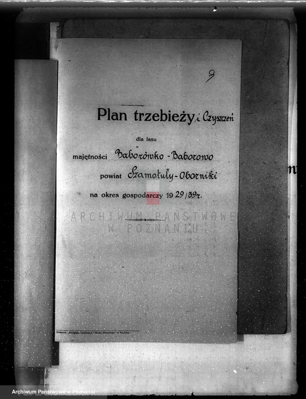 image.from.unit.number "Plan urządzenia gospodarstwa leśnego Baborówko-Baborowo powiat szamotulsko-obornicki 1929-1939"