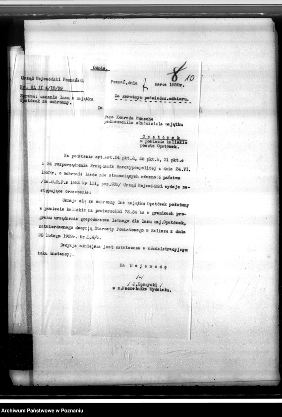 Obraz 14 z jednostki "Majątek Opatówek powiat kaliski sprawy leśne"