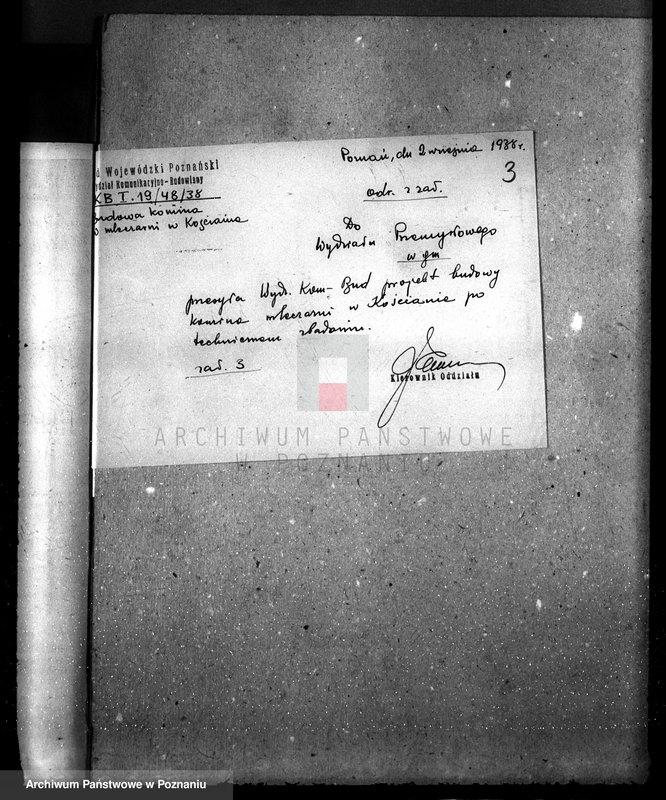 Obraz 8 z jednostki "Zatwierdzenie projektu zakładu przemysłowego / Mleczarni Spółdzielczej/ w Kościanie"