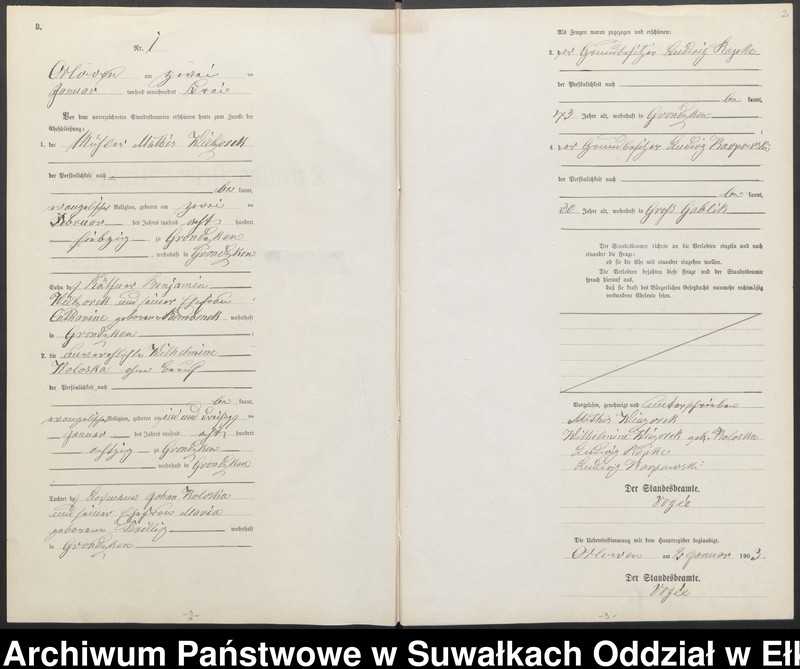 image.from.unit.number "Heiraths-Neben-Register des Preussischen Standes-Amtes Orlowen Kreis Lötzen"