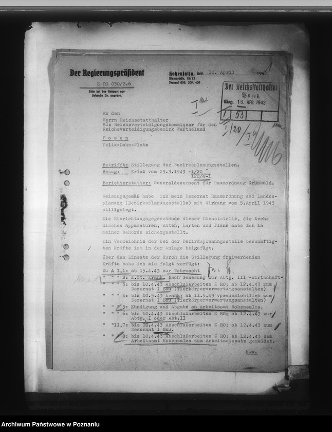 Obraz 5 z jednostki "Zlikwidowanie komórek organizacyjnych rejencji zajmujących się planowaniem"