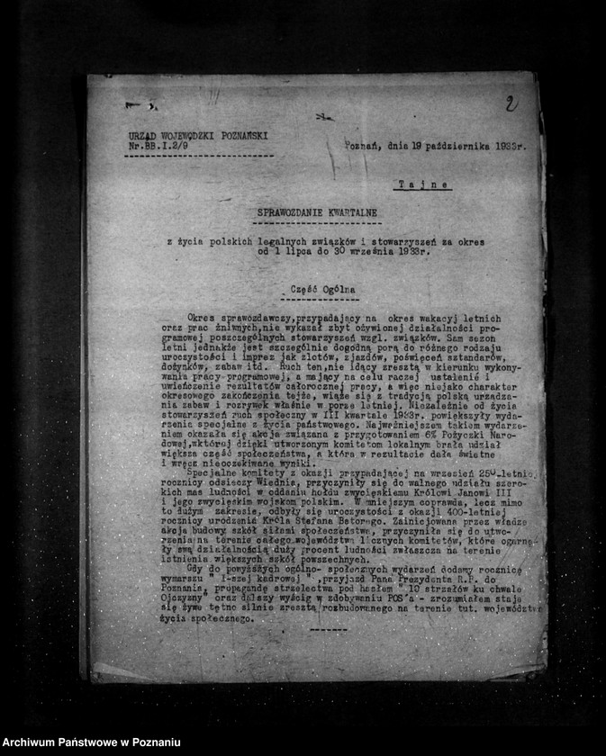 Obraz 6 z jednostki "Sprawozdanie kwartalne z życia polskich legalnych stowarzyszeń i związków za okres od 1 lipca do 31 grudnia 1933 r."