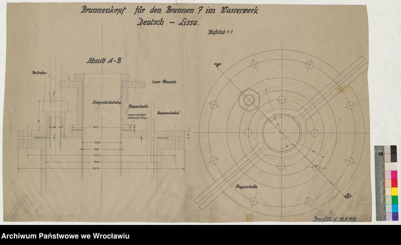 Obraz z jednostki "Leśnica. Wasserwerk Deutsch-Lissa. Sieć wodociągowa. 11. Brunnekopf für den Brunnen 7 im Wassererk"