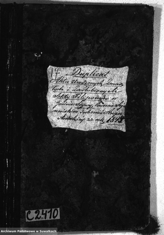 image.from.unit.number "Duplikat Aktu Urodzonych, Zmarłych i Zaślubionych Sekty Filiponów w Gminie Sejwy Powiecie Sejneńskim, Gubernii Augustowskiej za Rok 1844"