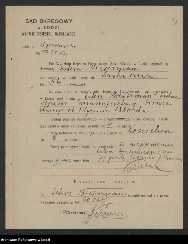 Obraz 5 z jednostki "Estera Biederman – drobna sprzedaż manufaktury"