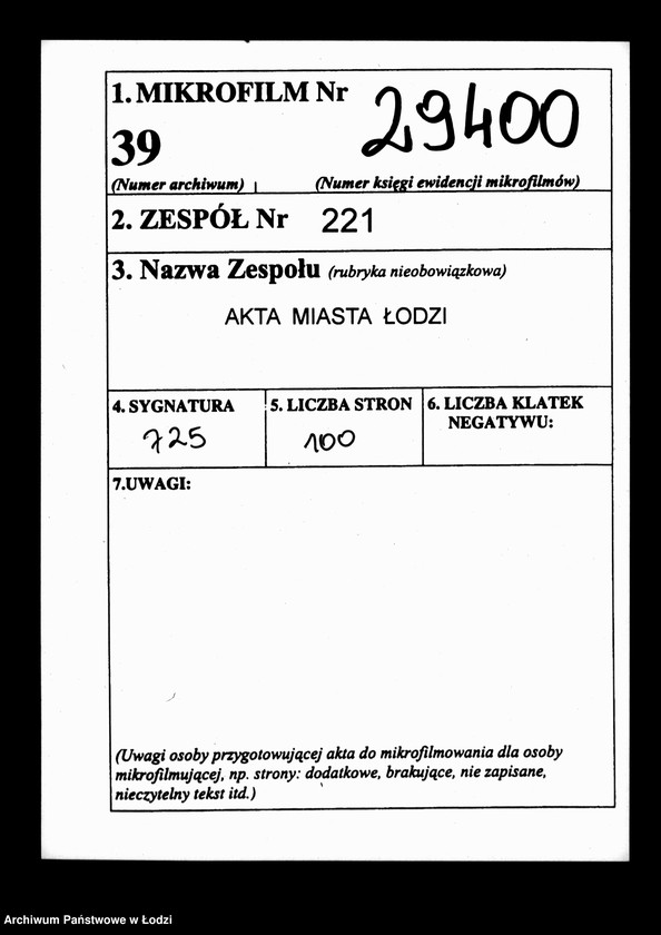 Obraz 2 z jednostki "Kontrolla wydanych paszportów w biurze magistratu m. lodzi w roku 1845"