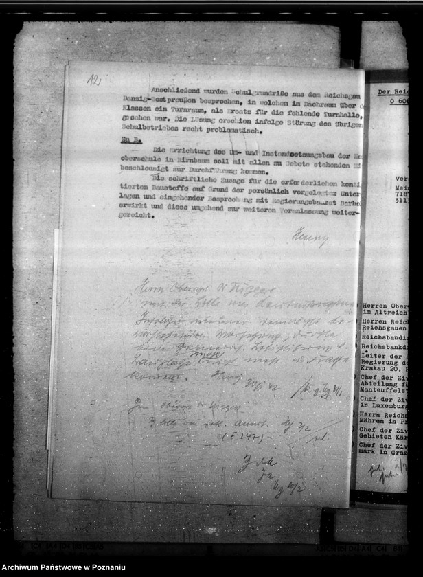 Obraz 17 z jednostki "Zuweisung beschlagnahmter Grundstücke. Schulgrundstück. Liquidierung der polnischen Schulvereine. Sommerkolonie- Komitee"